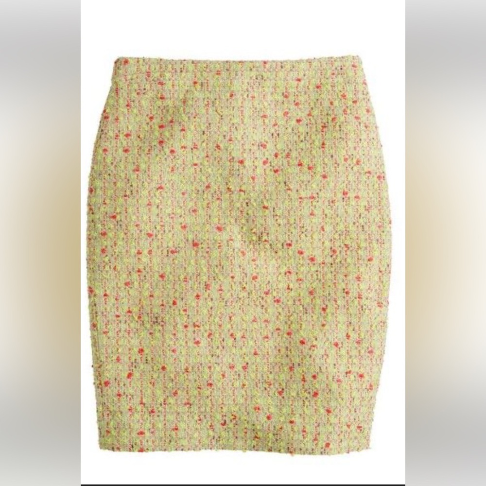 J Crew neon tweed skirt